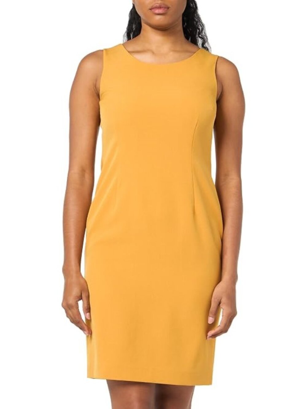 LE SUIT Women's Crepe Sheath Dress Size 8 in Harvest Gold